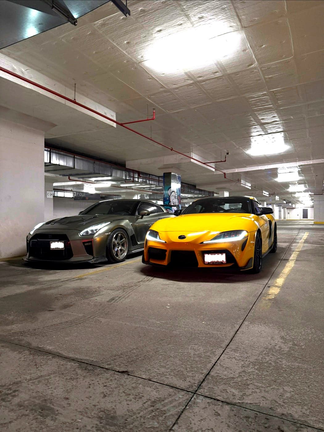 Night photo of a car